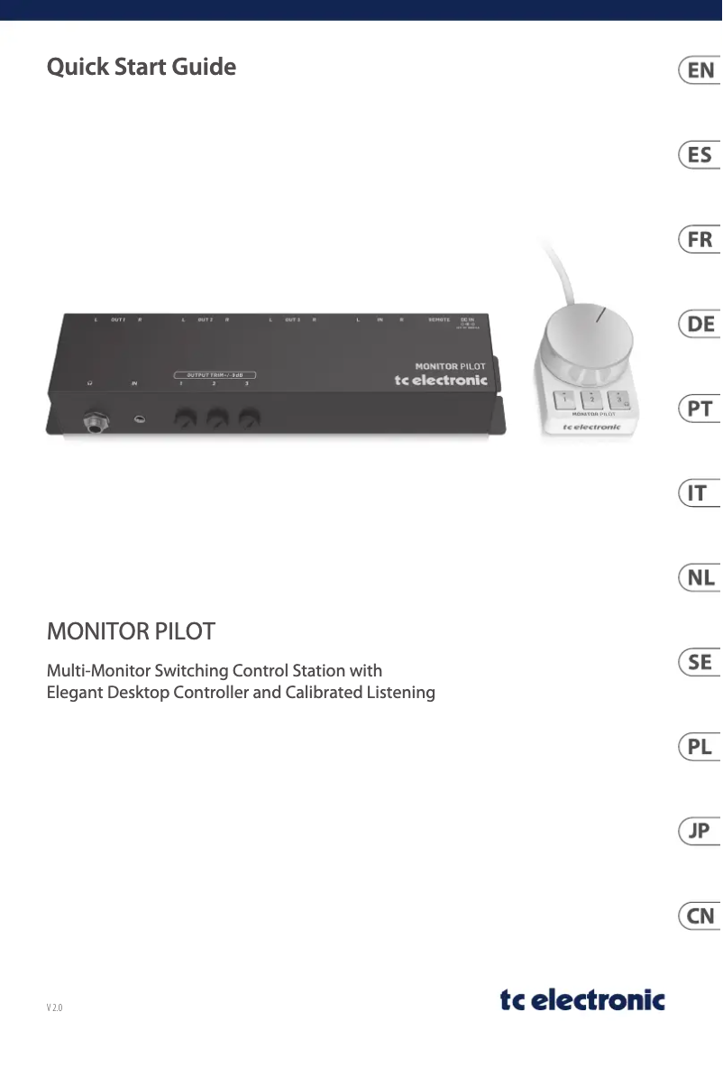 Página 1 del manual Manual de usuario TC Electronic Monitor Pilot