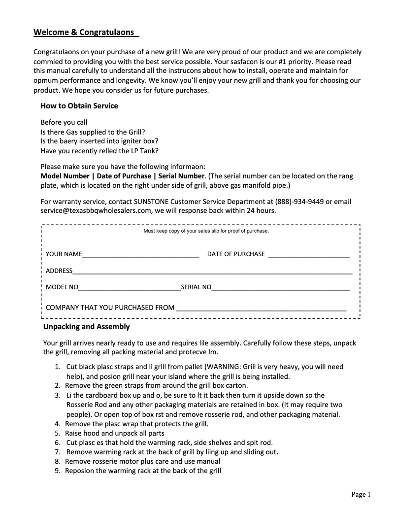 Página 1 del manual Guía de instalación Sunstone SUN4B-IR