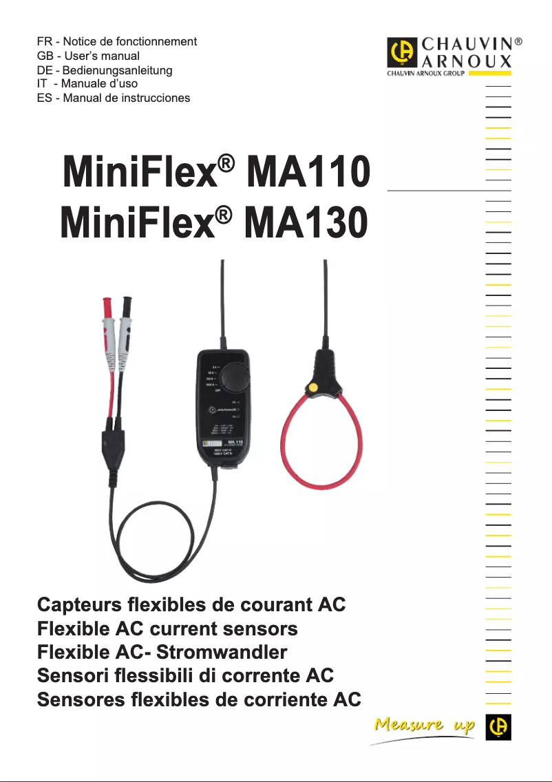 Imagen de la primera página del manual del dispositivo MiniFlex MA130