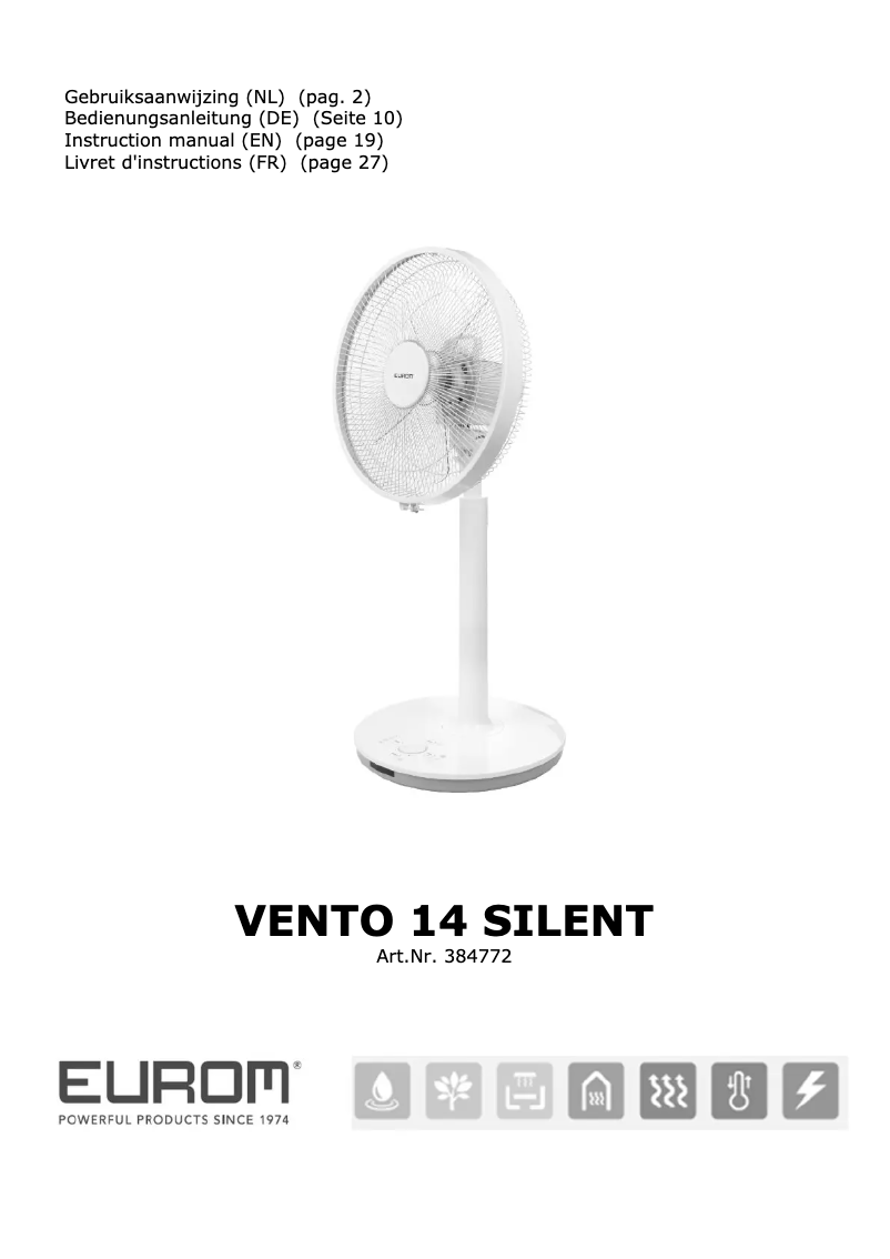 Página nº 1 - Manual de usuario Eurom Vento 14 silent