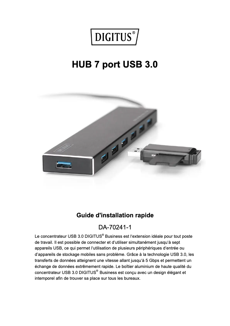 Imagen de la primera página del manual del dispositivo DA-70241-1