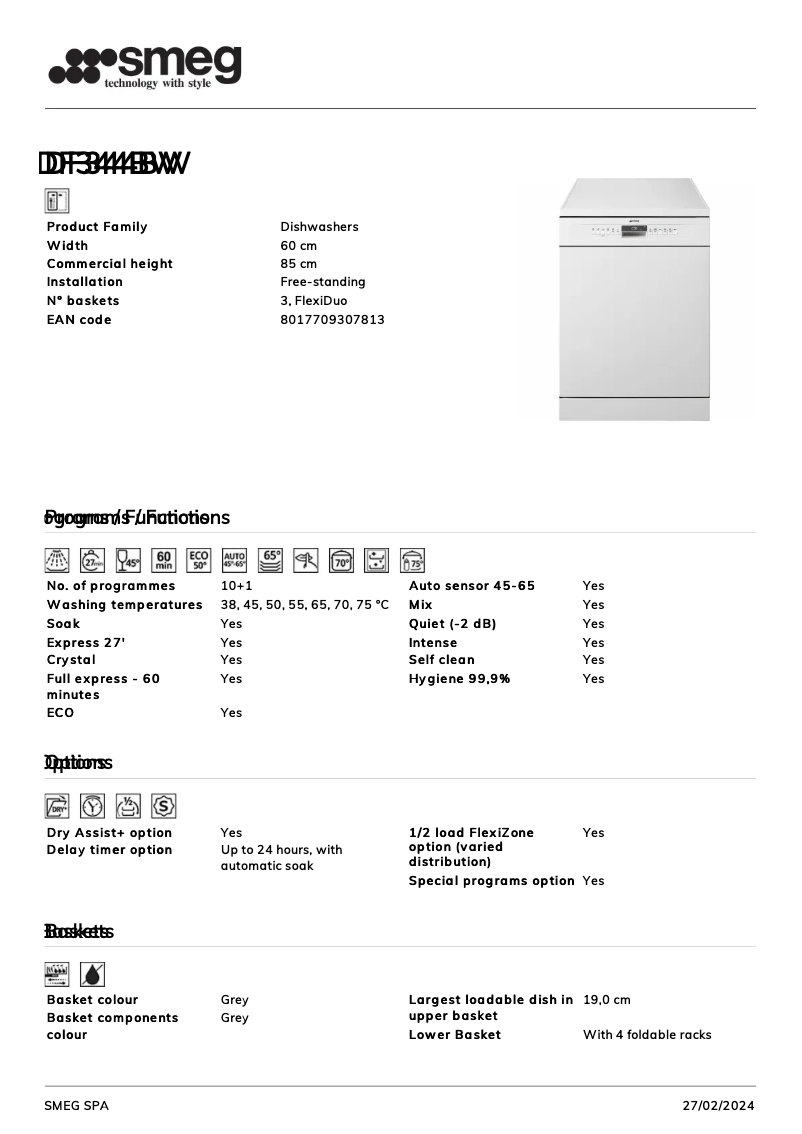 Imagen de la primera página del manual del dispositivo DF344BW