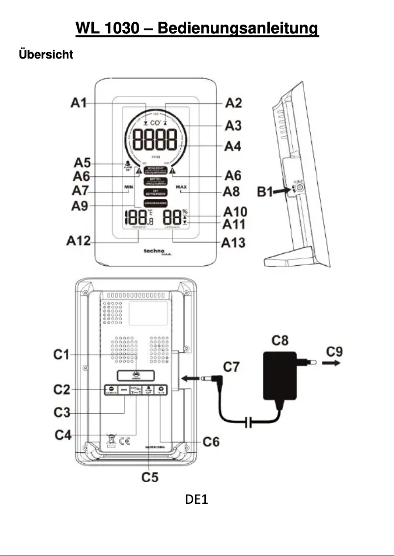 Página 1 del manual Manual de usuario Techno Line WL1030