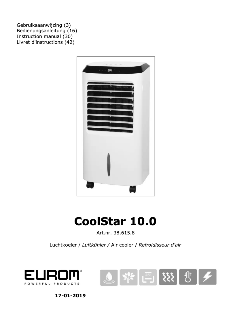 Página nº 1 - Manual de usuario Eurom CoolStar 10.0