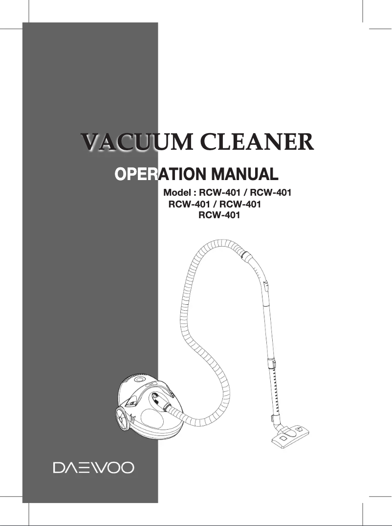 Página nº 1 - Manual de usuario Daewoo RCW-401