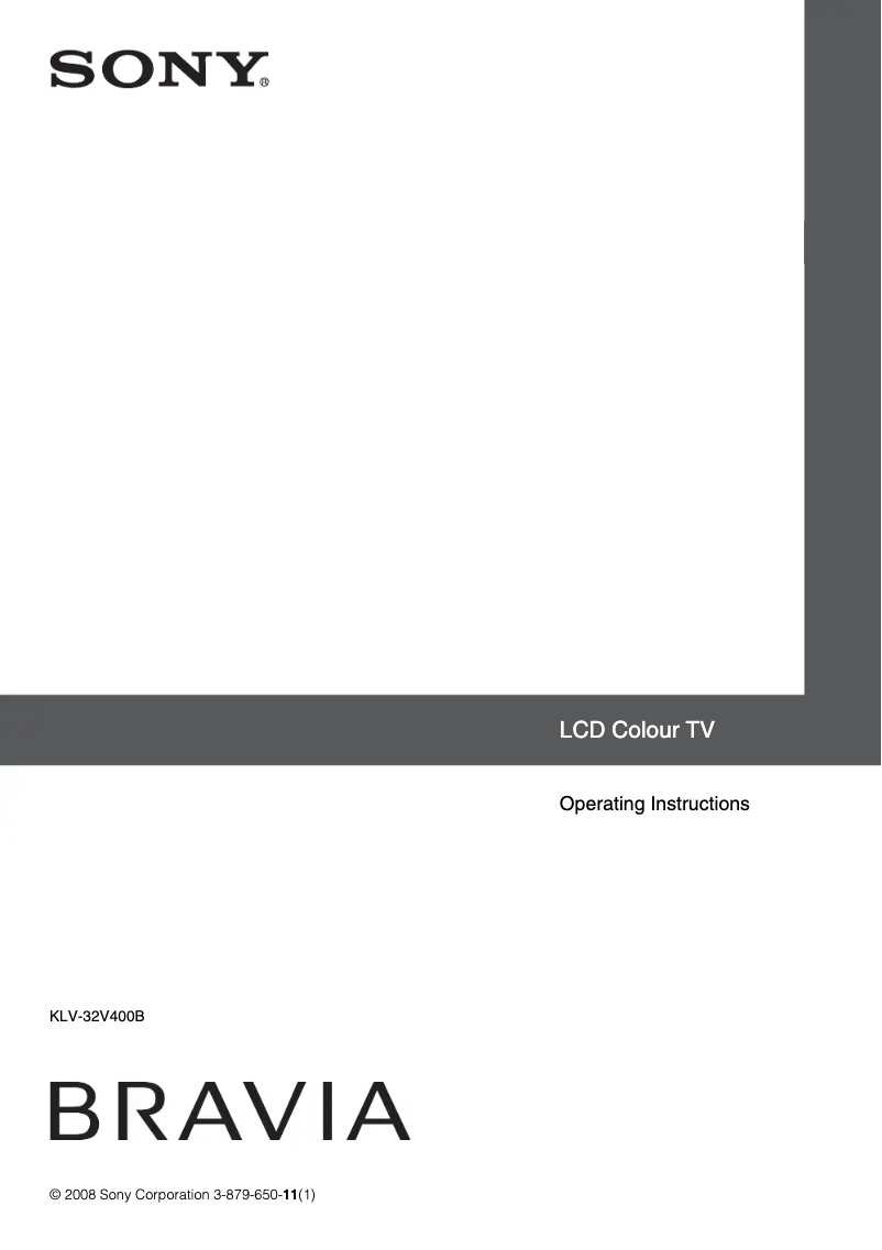 Página 1 del manual Manual de usuario Sony Bravia KLV-32V400B