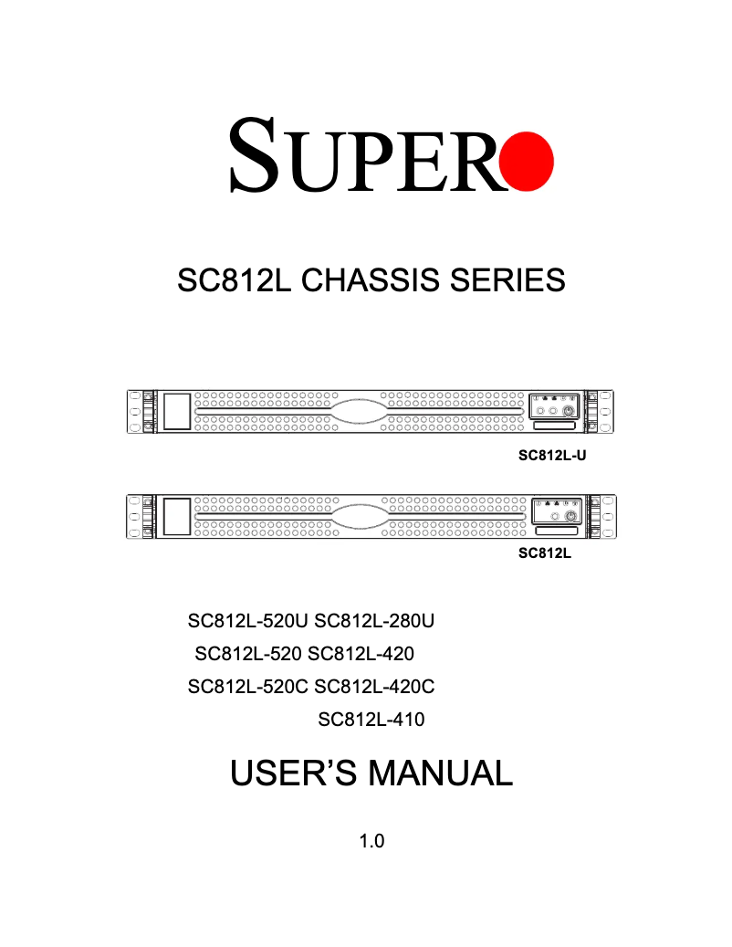 Imagen de la primera página del manual del dispositivo SuperChassis SC812L-520C