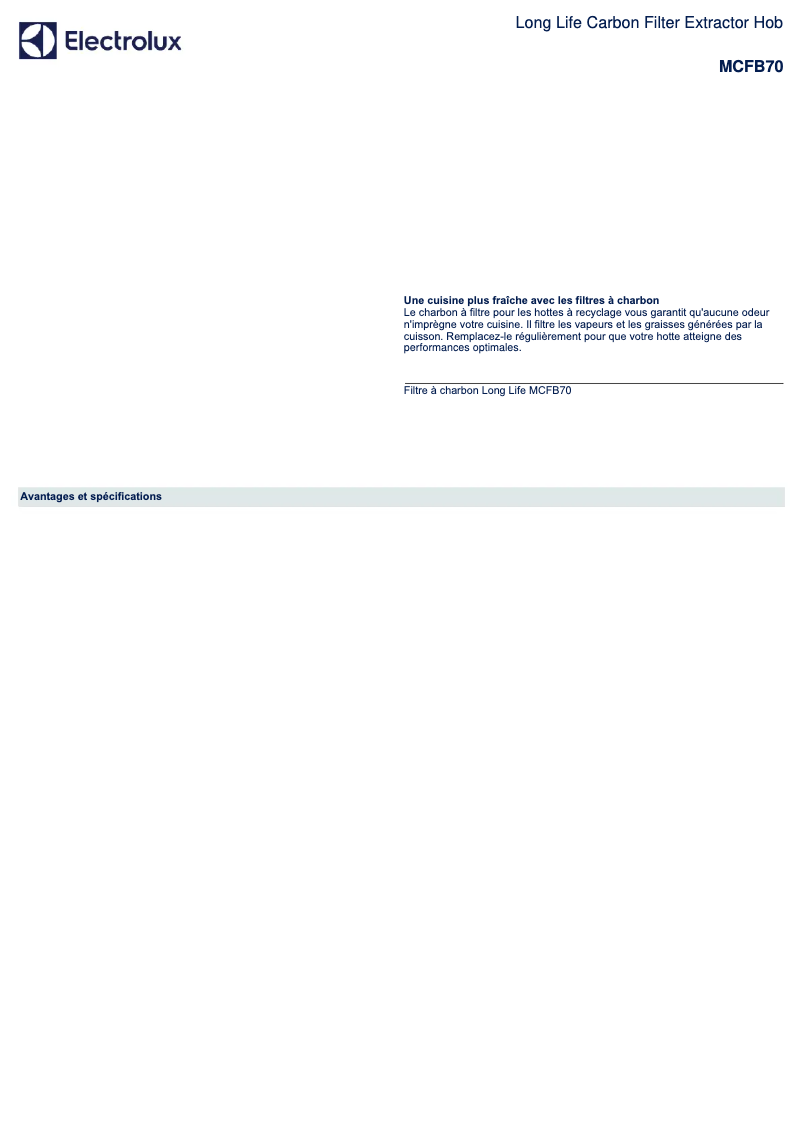 Imagen de la primera página del manual del dispositivo MCFB70