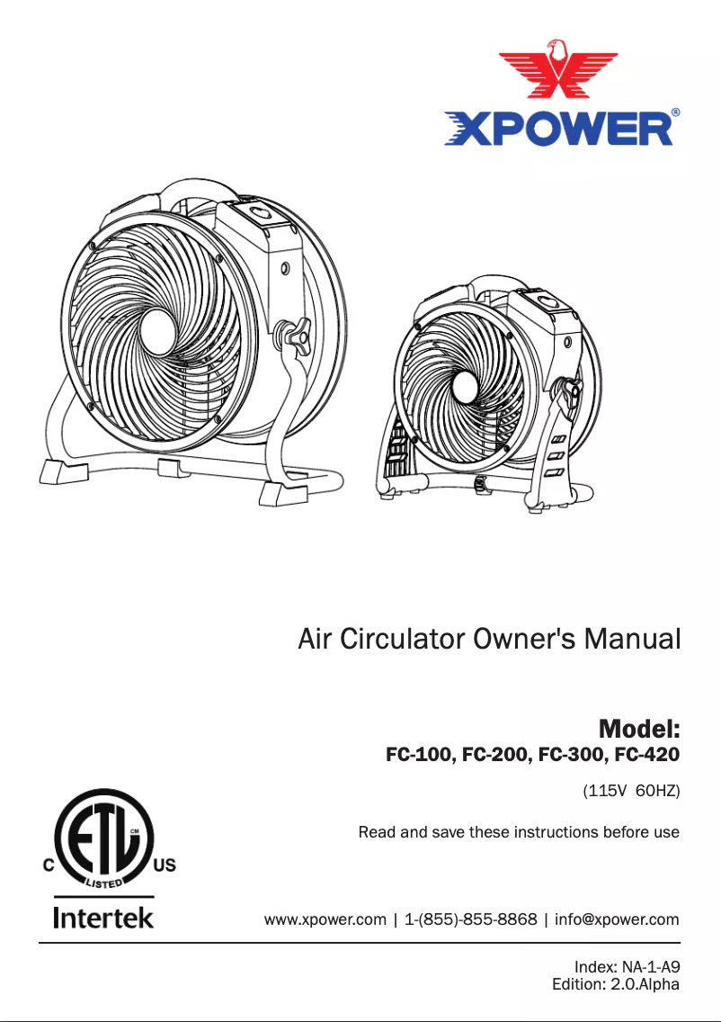 Página 1 del manual Manual de usuario XPower FC-300