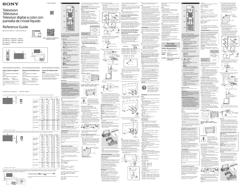Imagen de la primera página del manual del dispositivo KD-85X77L