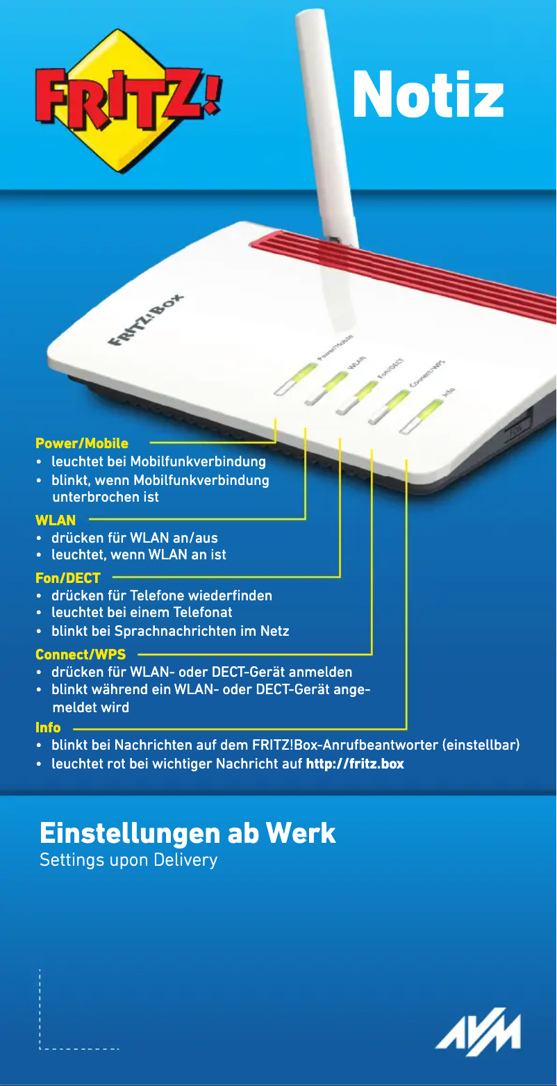 Página nº 1 - Ficha técnica AVM FRITZ!Box 6850 LTE