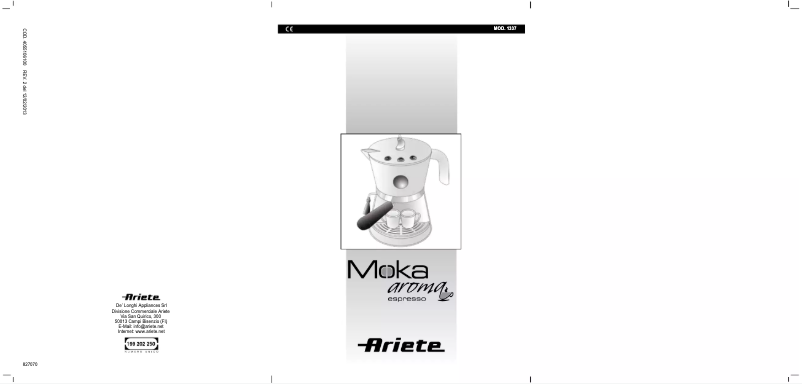 Página 1 del manual Manual de usuario Ariete Moka Aroma 1337