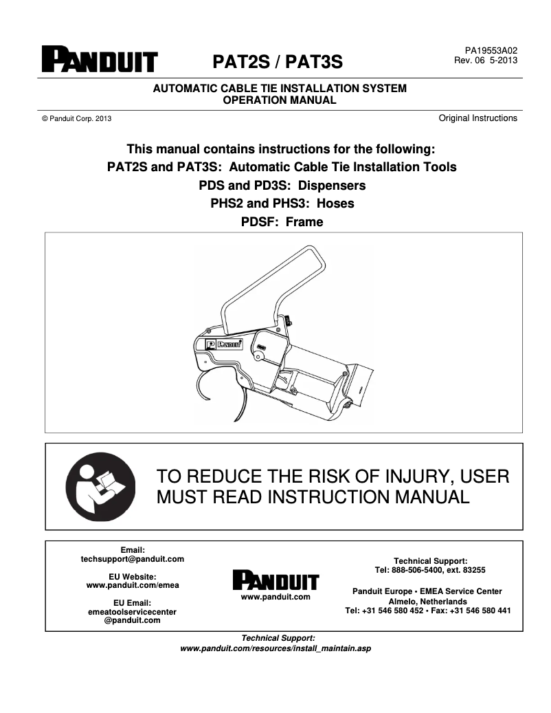 Página 1 del manual Manual de usuario Panduit PAT3S