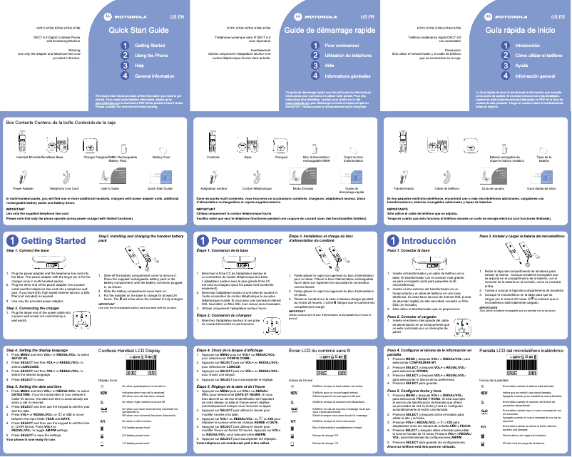 Página 1 del manual Manual de usuario Motorola K704