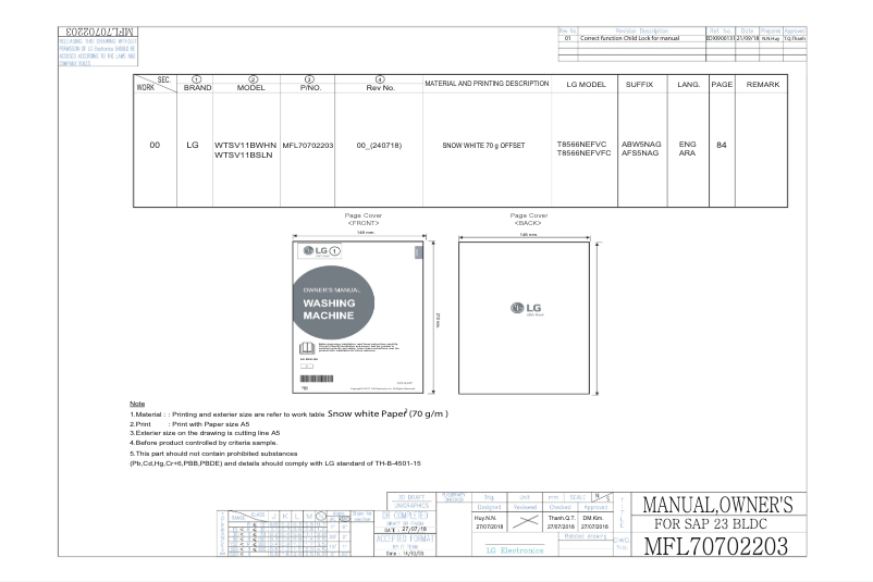 Imagen de la primera página del manual del dispositivo WTSV11BSLN