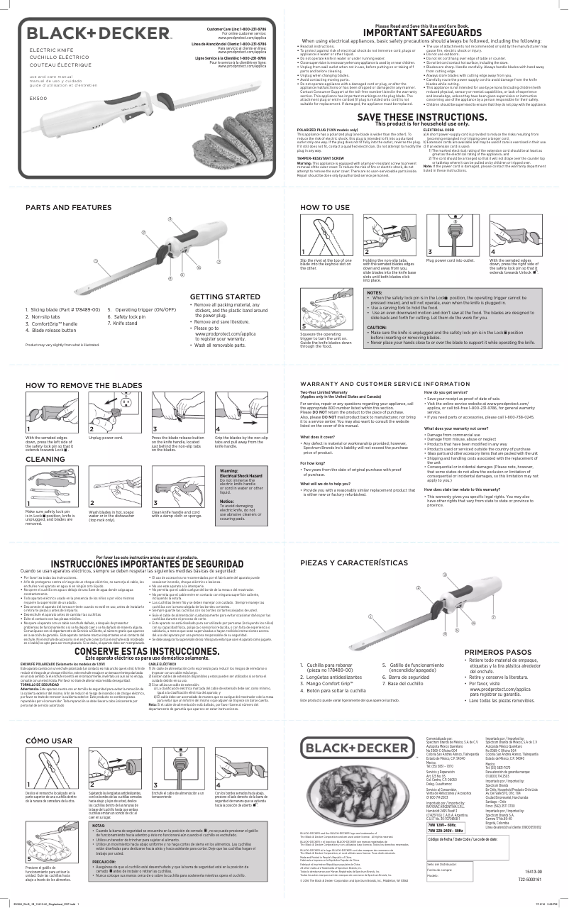 Página nº 1 - Manual de usuario Applica BD Slice Right Elctric Knife
