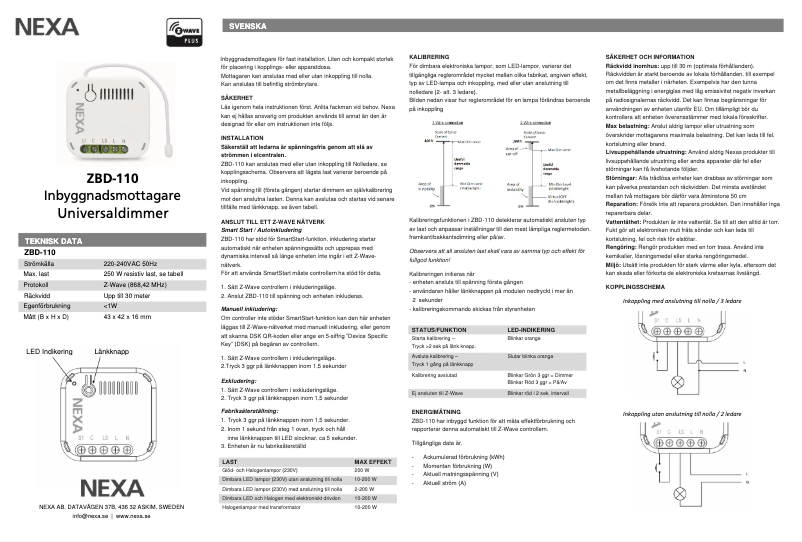 Imagen de la primera página del manual del dispositivo ZBD-110