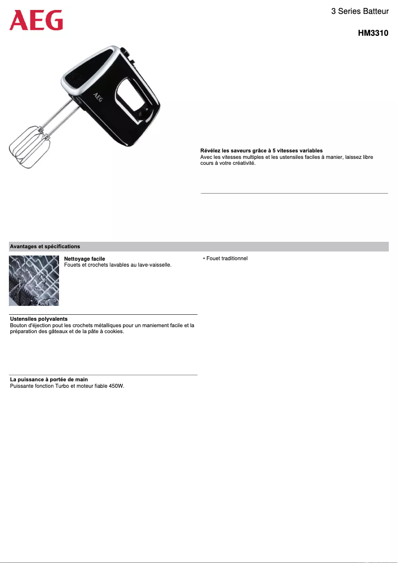 Página nº 1 - Ficha técnica AEG HM3310