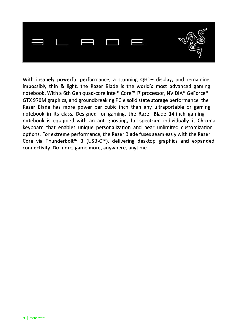 Imagen de la primera página del manual del dispositivo Blade Stealth 12