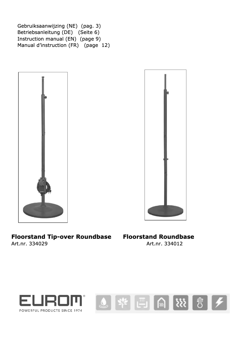 Imagen de la primera página del manual del dispositivo Floorstand Roundbase