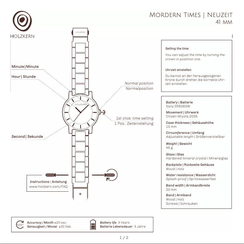 Imagen de la primera página del manual del dispositivo Leif