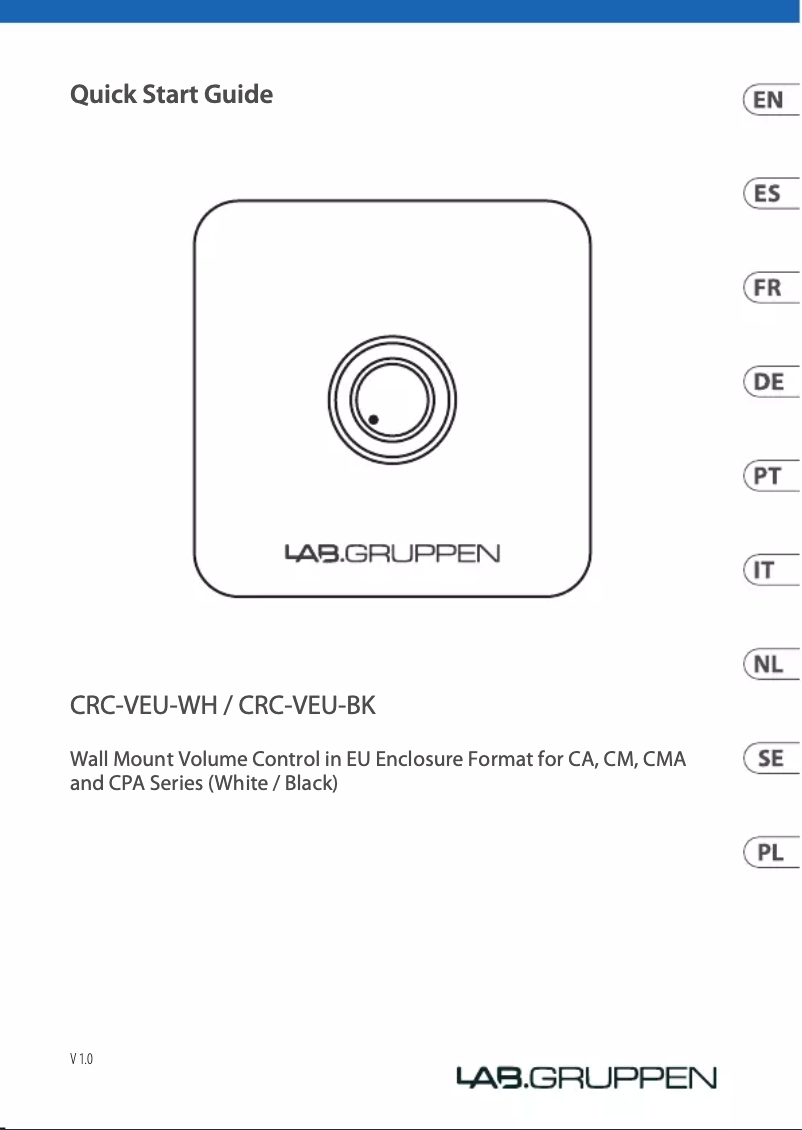 Página 1 del manual Manual de usuario Lab Gruppen CRC-VEU-BK