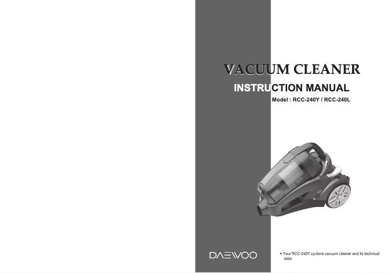 Página nº 1 - Manual de usuario Daewoo RCC-240L