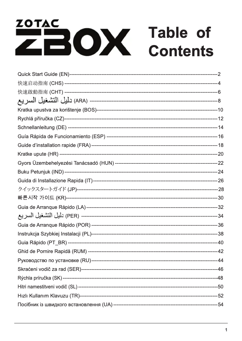Página 1 del manual Manual de usuario Zotac ZBOX-BI323