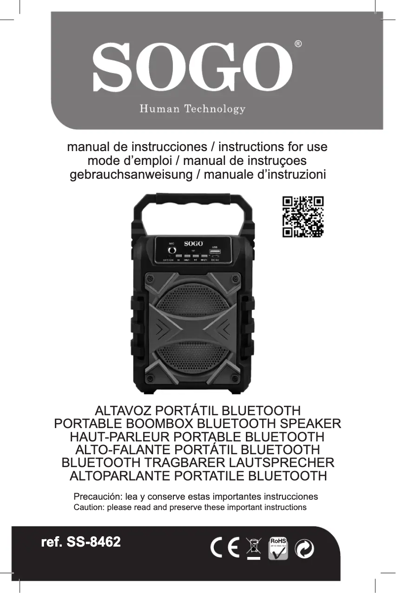 Página 1 del manual Manual de usuario Sogo SS-8462
