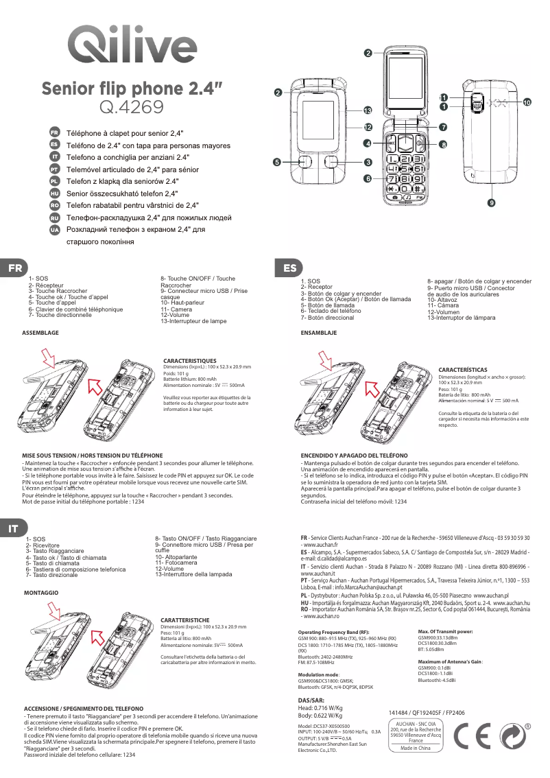 Imagen de la primera página del manual del dispositivo Q.4269