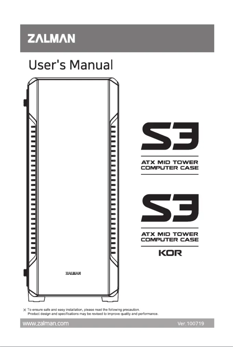 Página 1 del manual Manual de usuario Zalman S3