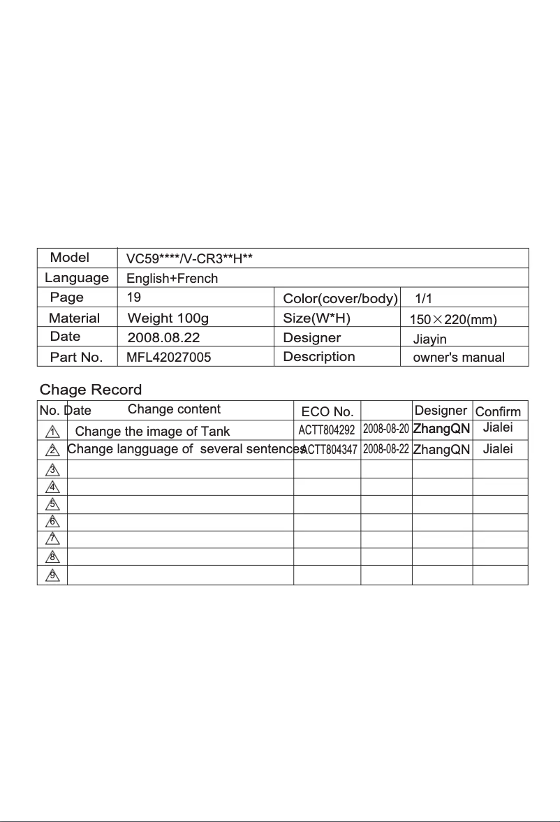 Imagen de la primera página del manual del dispositivo VC5987CC