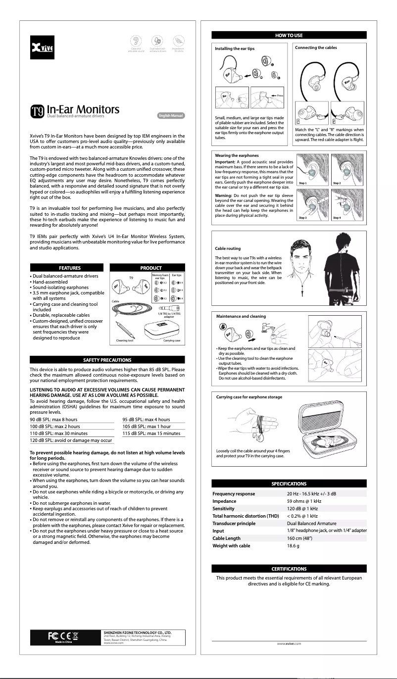 Página 1 del manual Manual de usuario Xvive T9