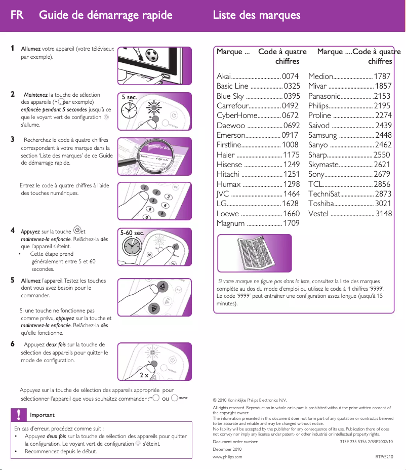 Página nº 1 - Guía de inicio rápido Philips SRP2002