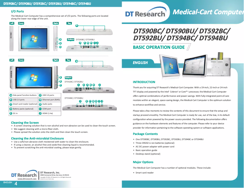 Imagen de la primera página del manual del dispositivo DT590BC