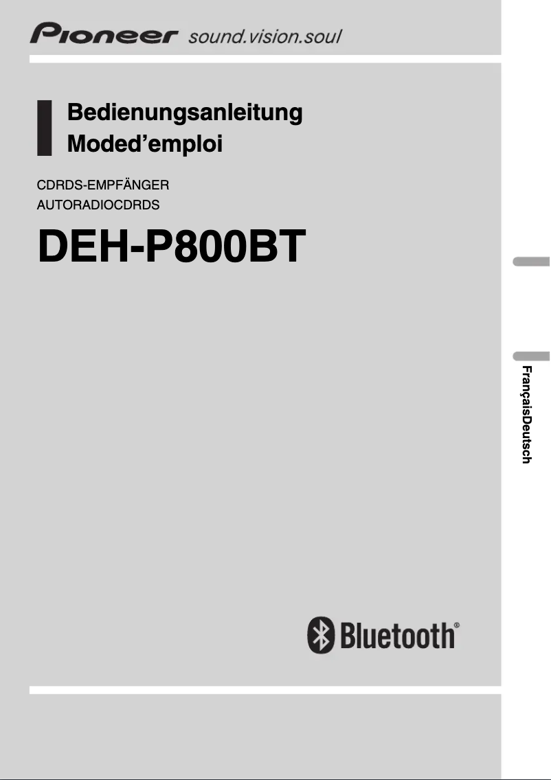 Página 1 del manual Manual de usuario Pioneer DEH-P800BT
