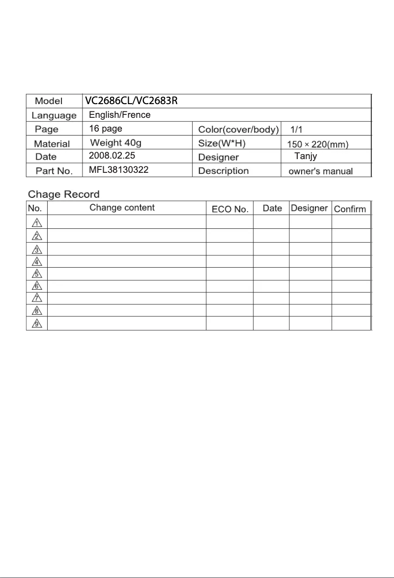 Imagen de la primera página del manual del dispositivo VC2683R