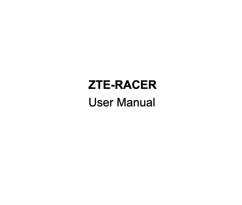 Página 1 del manual Manual de usuario ZTE Racer X850