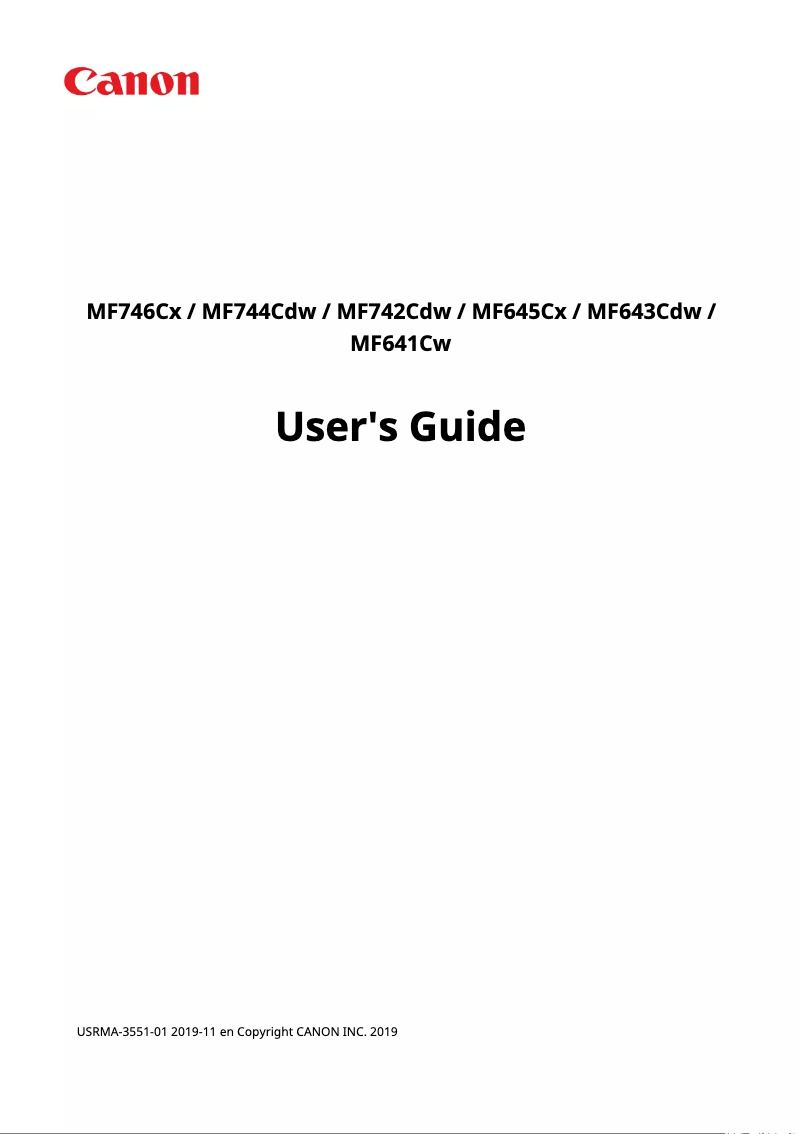 Página 1 del manual Manual de usuario Canon i-Sensys MF742Cdw