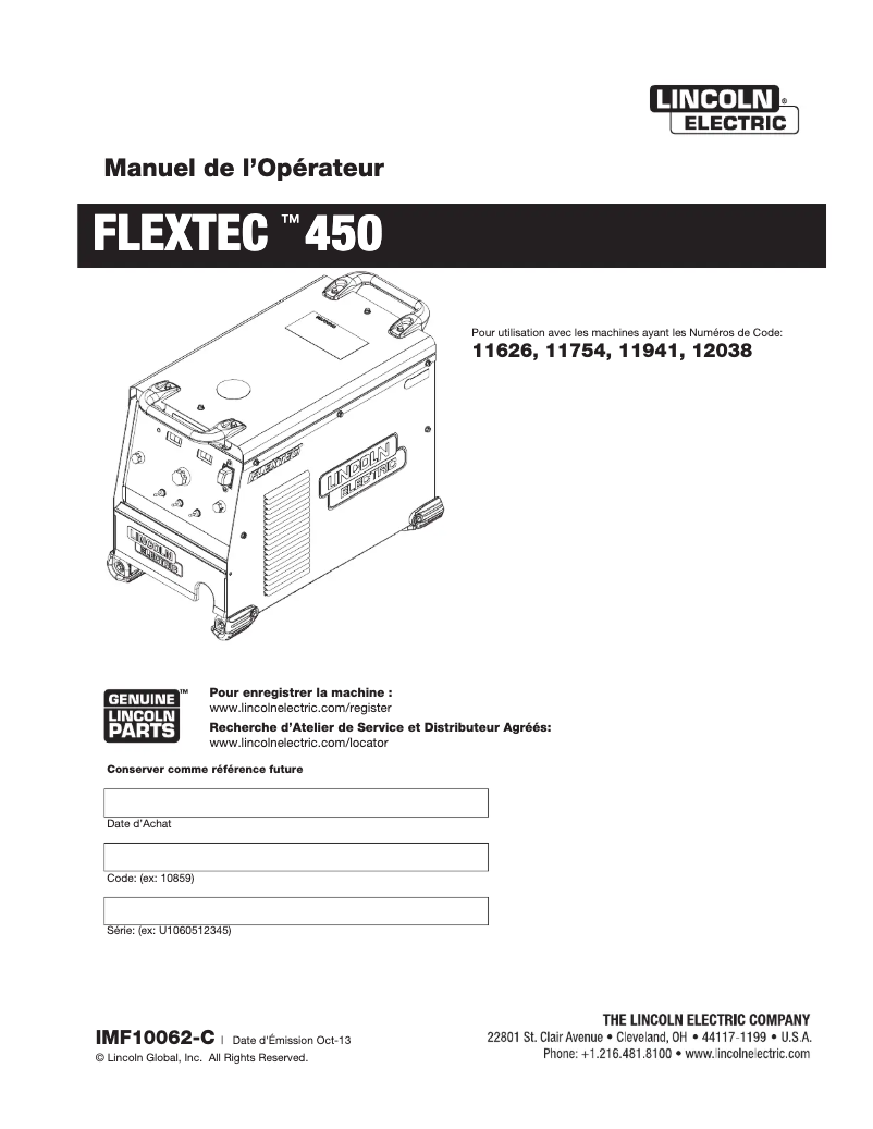 Imagen de la primera página del manual del dispositivo Flextec 450