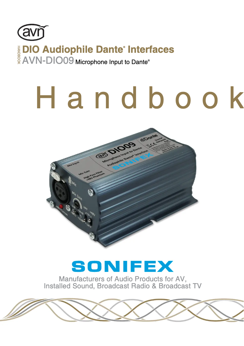 Página 1 del manual Manual de usuario Sonifex AVN-DIO09