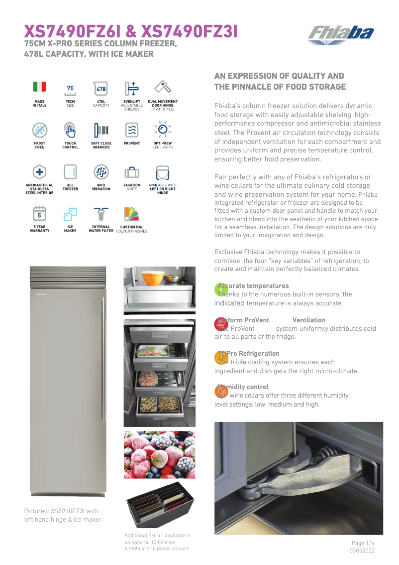 Página 1 del manual Ficha técnica Fhiaba XS7490FZ6IA