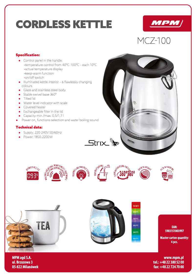 Imagen de la primera página del manual del dispositivo MCZ-100