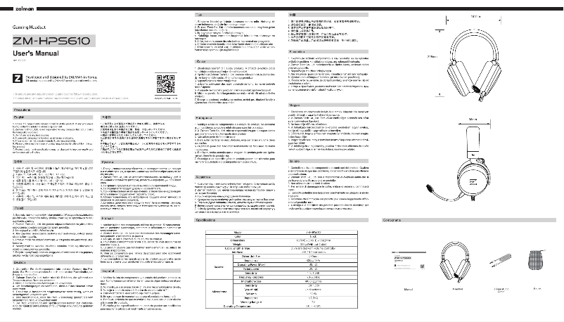 Imagen de la primera página del manual del dispositivo ZM-HPS610