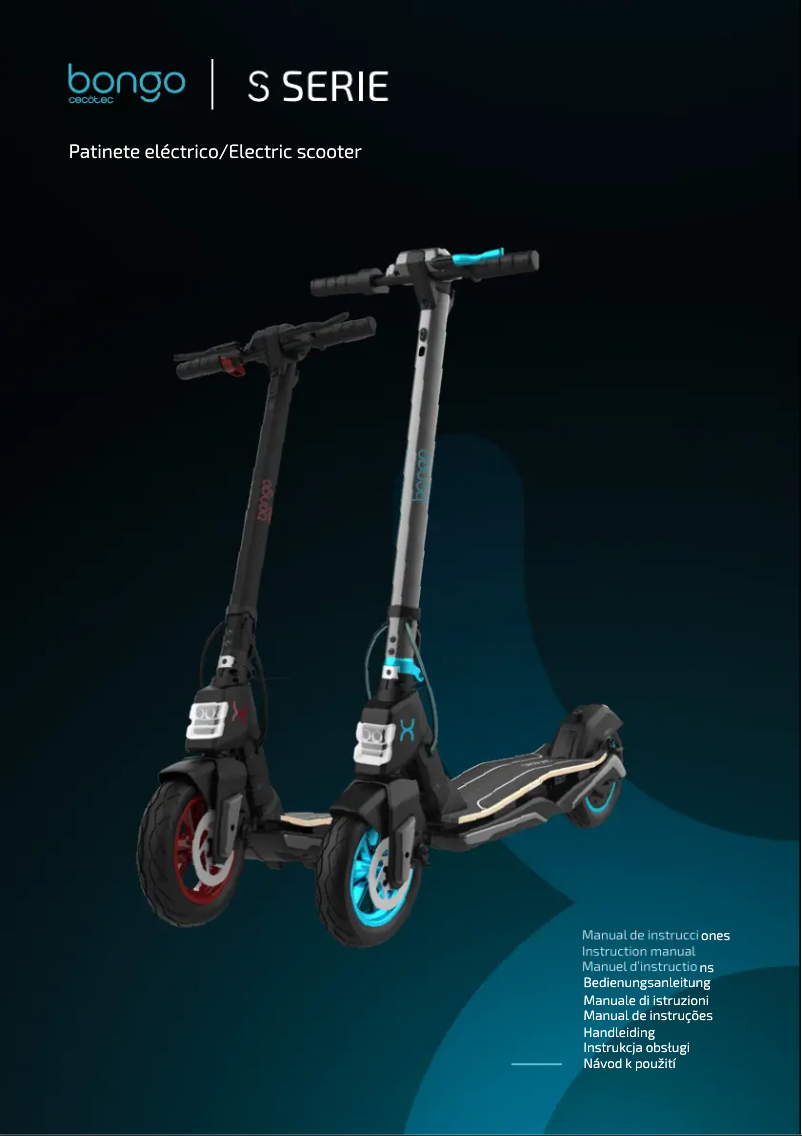 Imagen de la primera página del manual del dispositivo Bongo Serie S Infinity