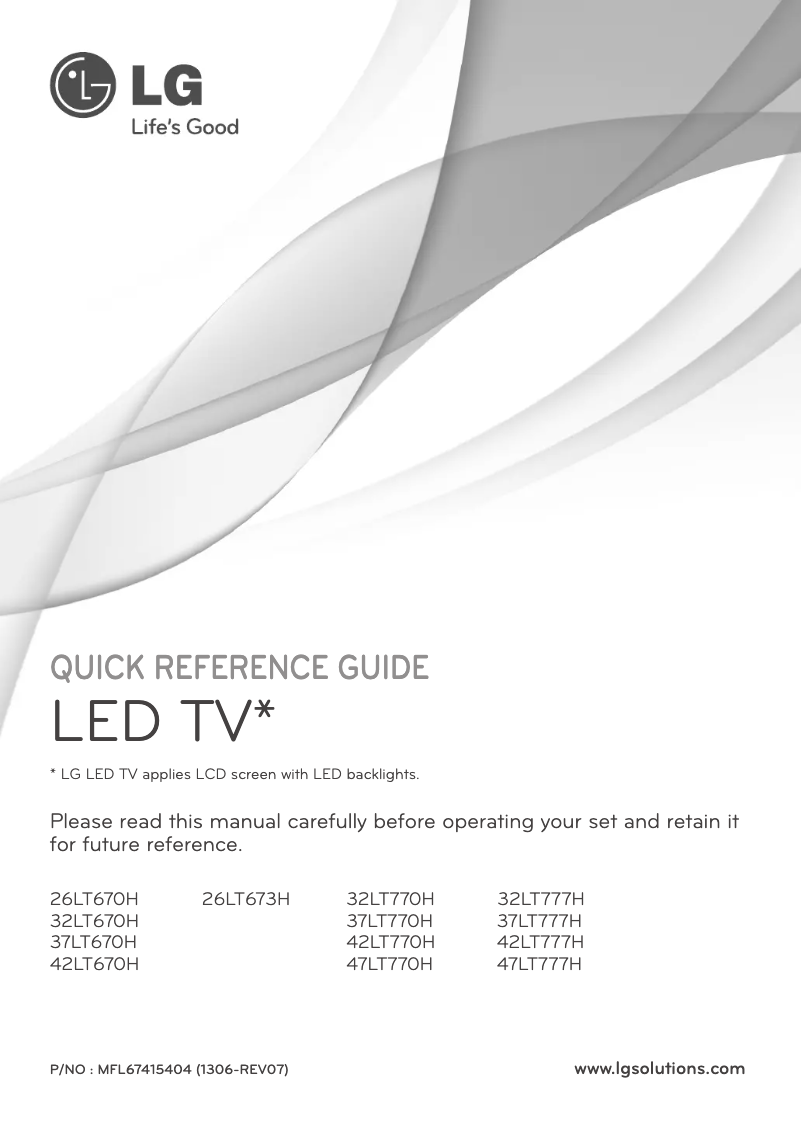 Imagen de la primera página del manual del dispositivo 42LT777H
