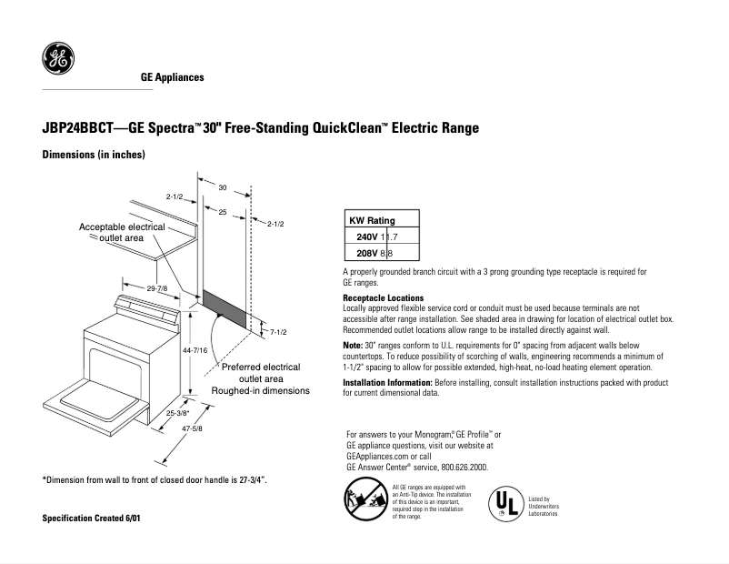 Imagen de la primera página del manual del dispositivo JBP24BBCT