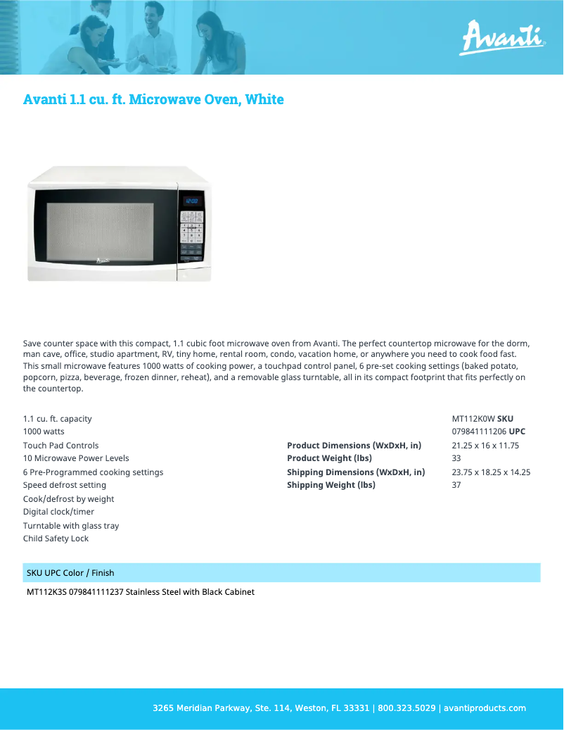 Imagen de la primera página del manual del dispositivo MT112K0W