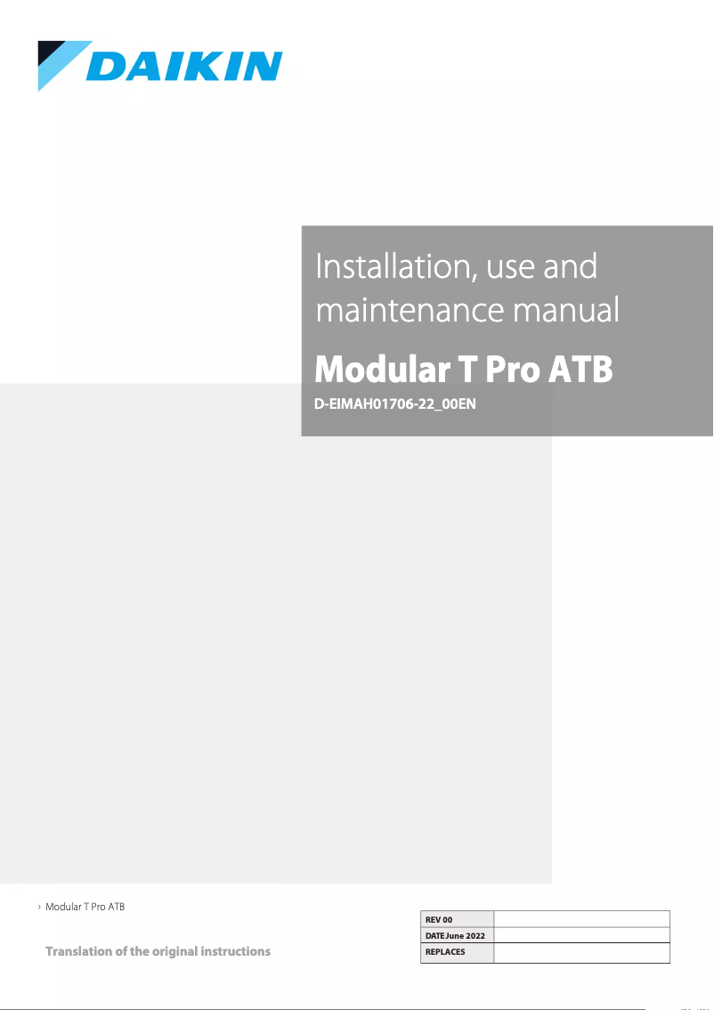 Página nº 1 - Manual de usuario Daikin ATB03LAMNADBT00
