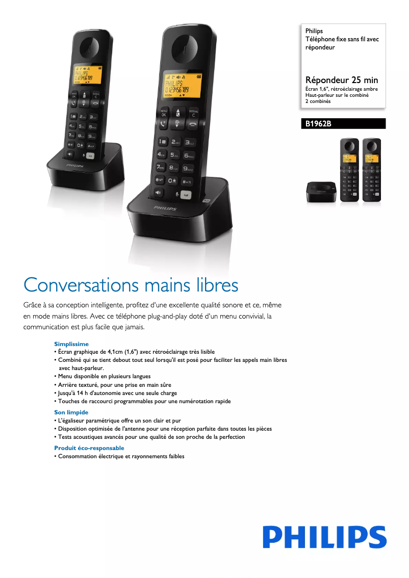 Imagen de la primera página del manual del dispositivo B1962B